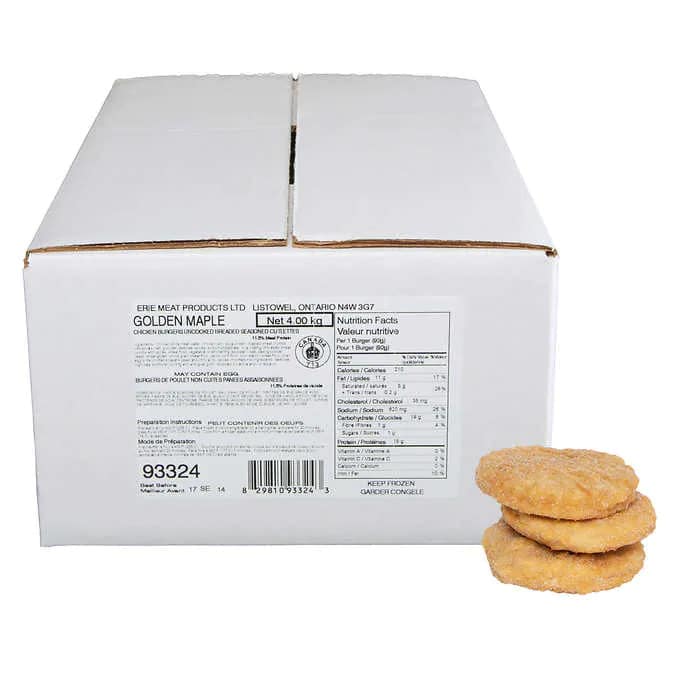 Golden Maple Frozen Chicken Burgers Frozen Meat, Seafood