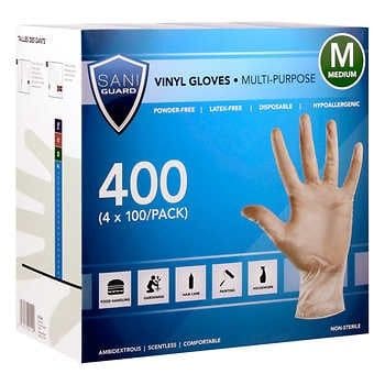 Medium top vinyl gloves