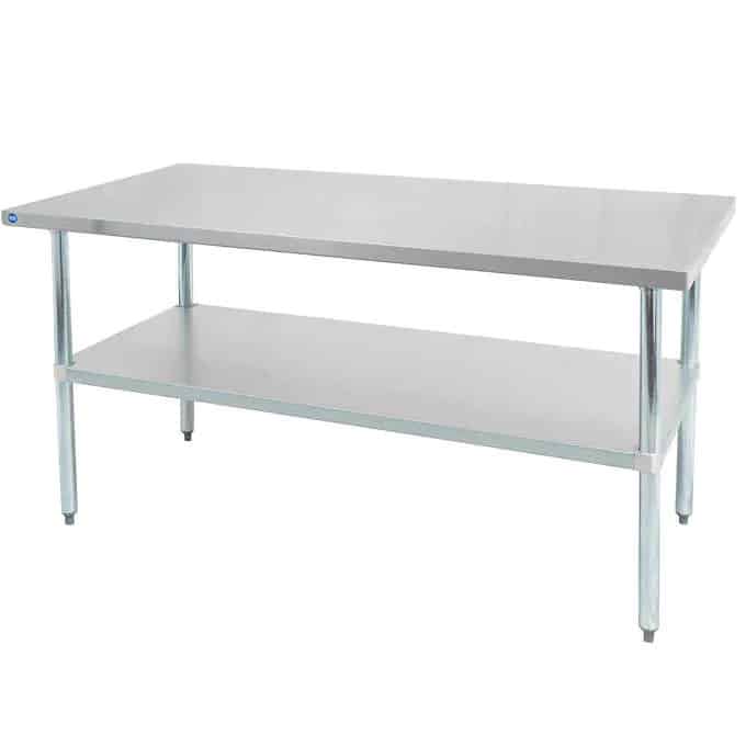 stainless steel table with wheels costco