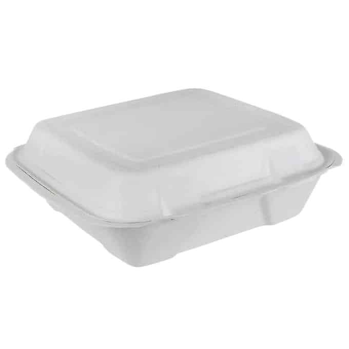 Hefty Ecosave 1 Compartment Hinged Lid Containers, 9 x 9 inch, 50 Count (Pack of 2), 100 Total