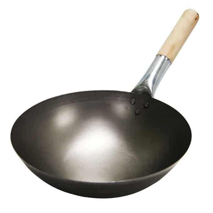 Sagetra 12-in Chinese Wok with Wood Handle - Cookware & Bakeware