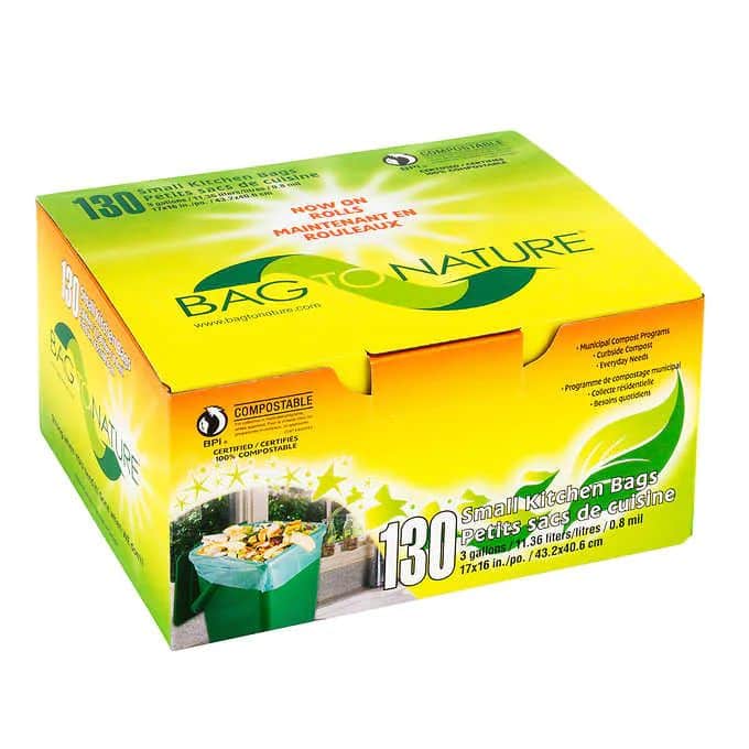 Bag to Nature Small Kitchen Compost Bags Paper & Plastic Bags